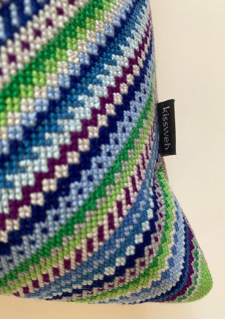 Petra Squares - Indigo & Emerald